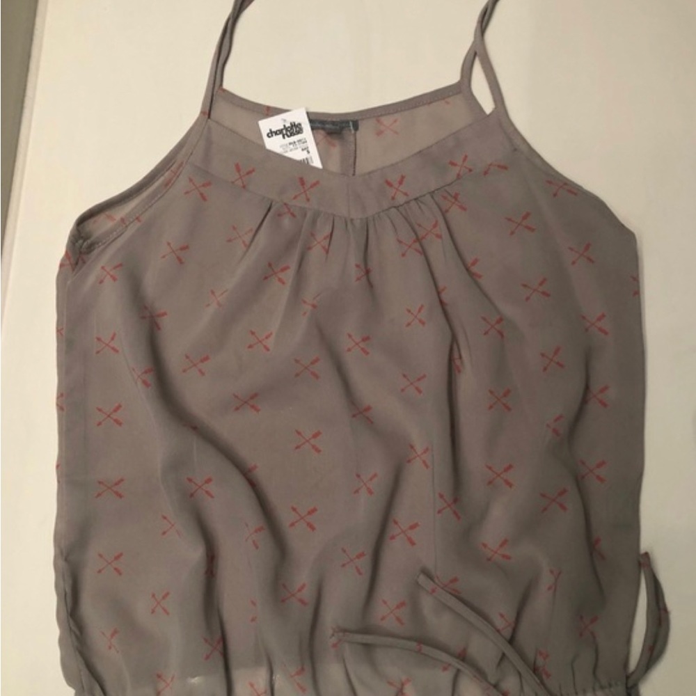 Charlotte Russe gray dressy tank top size small